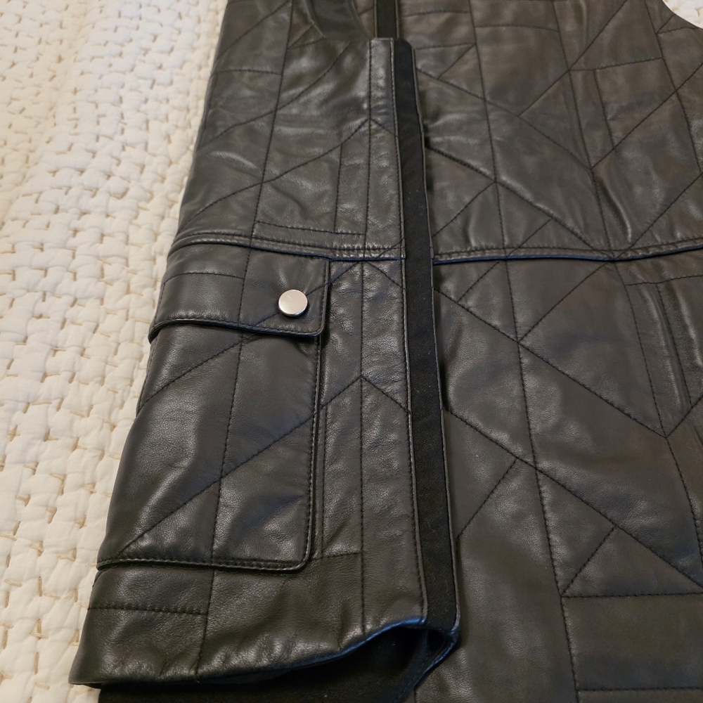 🔥Lafayette 148 Black 💯 Leather Vest - Picture 11 of 17